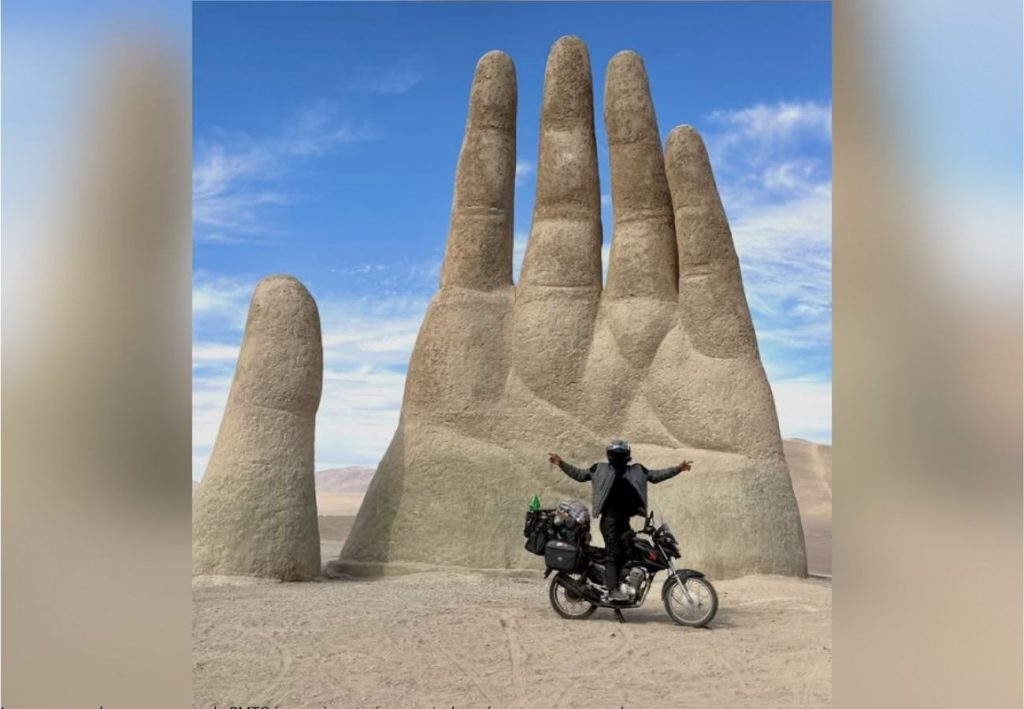 Tocantinense viaja de moto até o Chile e se diverte ao conhecer a neve: ‘Desafiador e especial’