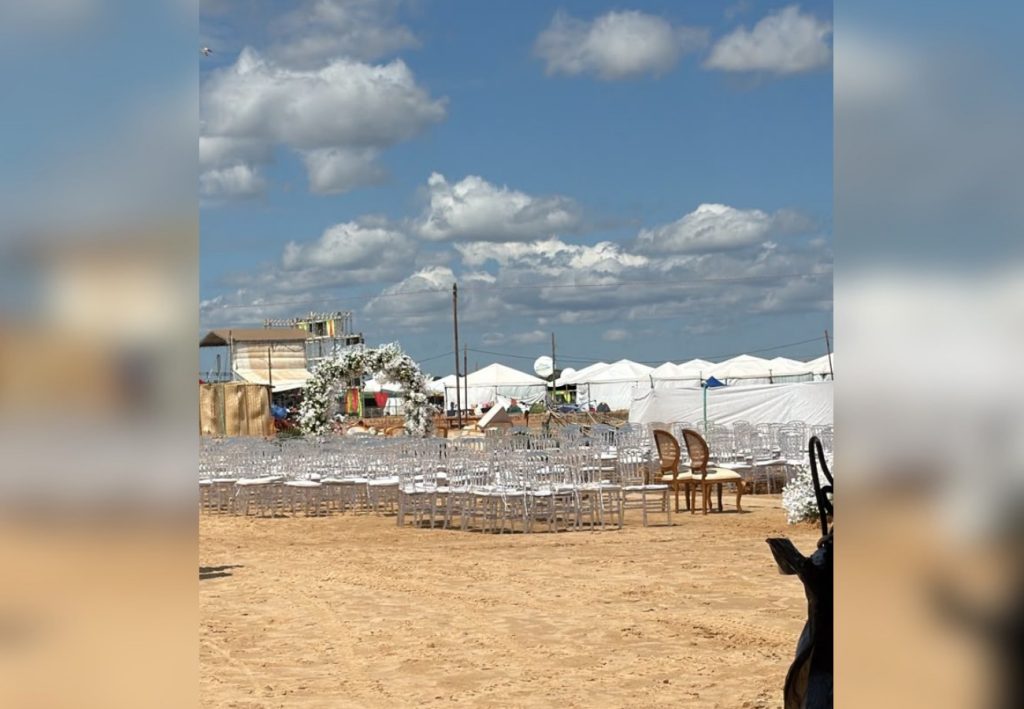 Casamento em praia no TO é interrompido por tempestade com ventos fortes; VÍDEO